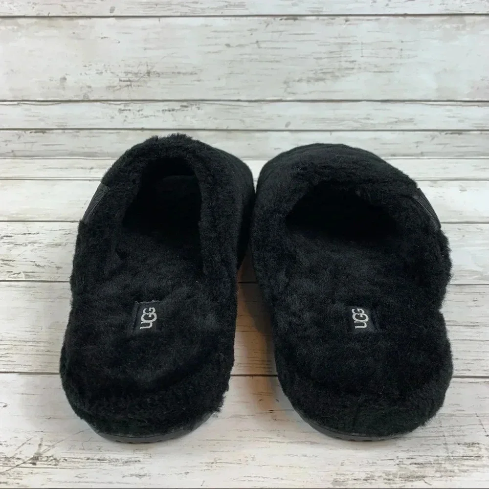 UGG Fluff You Black Slippers